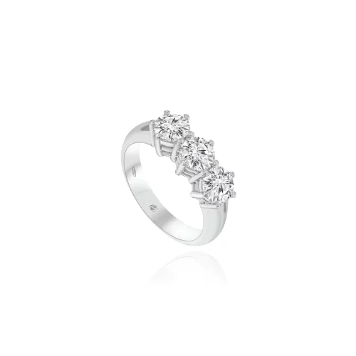 Anello Trilogy 6 Griffe con Diamanti