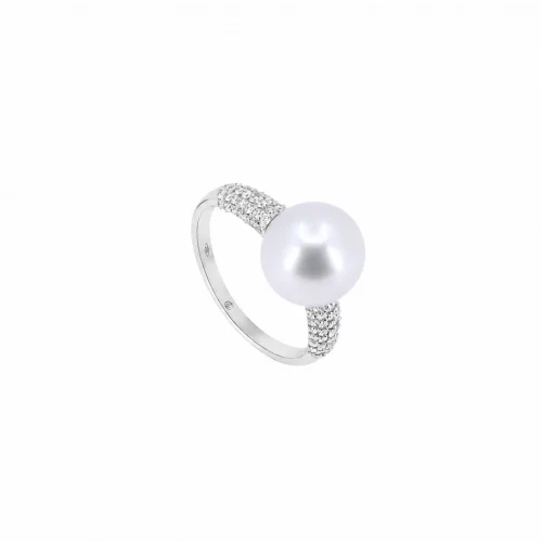 Anello con Perla Australiana e Diamanti