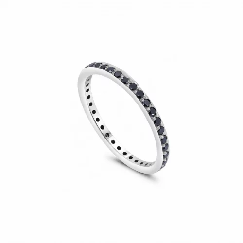 Anello Riviera con Diamanti Neri