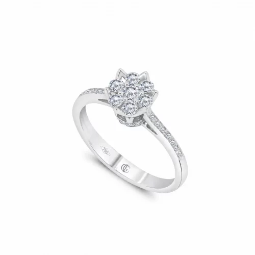 Anello Solitario Pavè con Diamanti