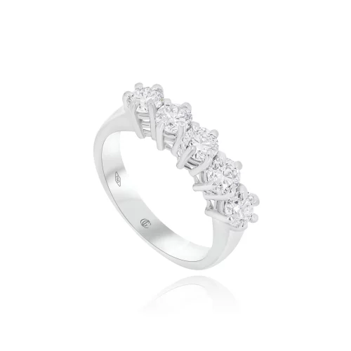 Anello Veretta con 5 Diamanti