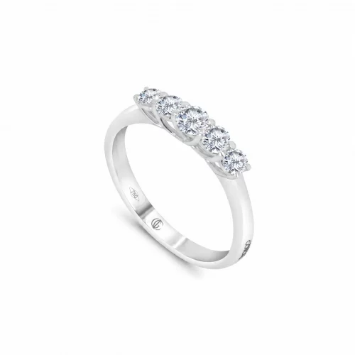 Anello Veretta con 5 Diamanti