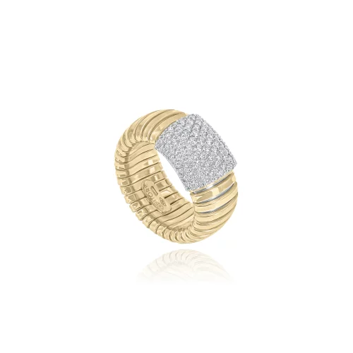 Anello a Fascia Tubogas con Diamanti