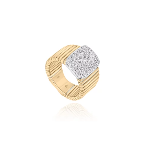 Anello a Fascia Tubogas con Diamanti