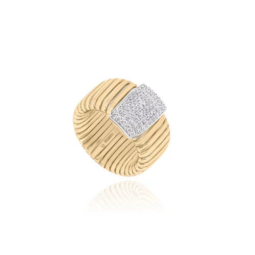 Anello a Fascia Tubogas con Diamanti