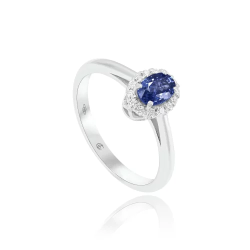 Anello con Zaffiro e Diamanti