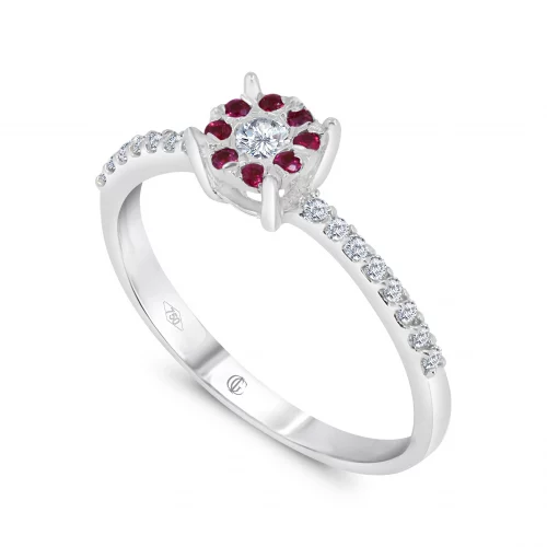 Anello con Rubini e Diamanti