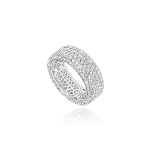 Anello Riviera con Diamanti fascia Larga