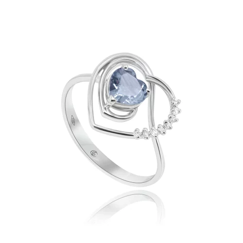 Anello con Acquamarina e Diamanti