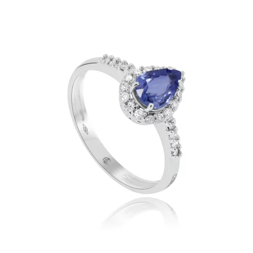 Anello con Zaffiro e Diamanti