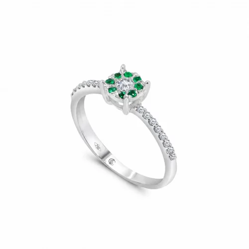 Anello con Smeraldo e Diamanti