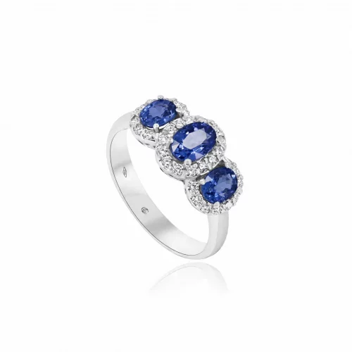 Anello con Zaffiri e Diamanti