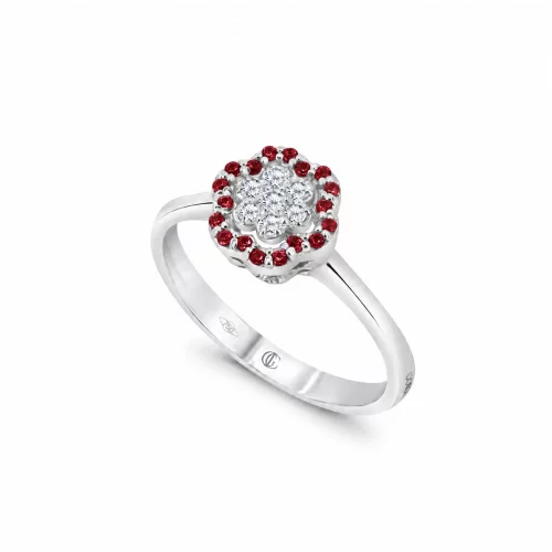 Anello con Rubini e Diamanti