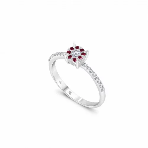 Anello con Rubini e Diamanti