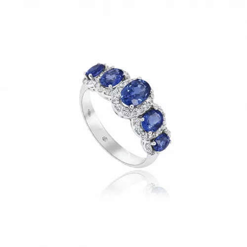 Anello con Zaffiri e Diamanti