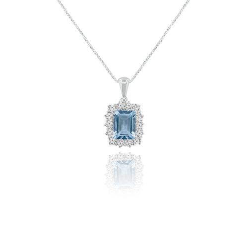 Pendente con Acquamarina e Diamanti