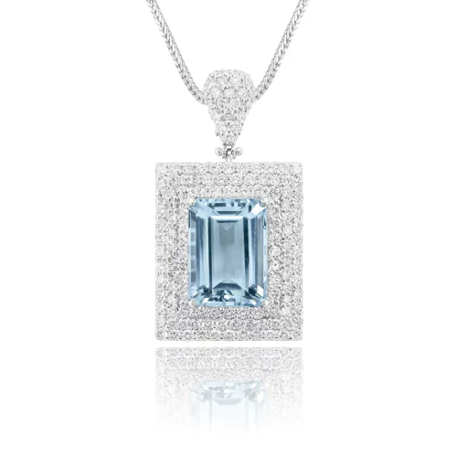 Pendente con Acquamarina e Diamanti