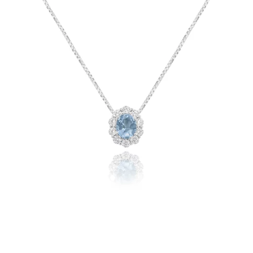 Pendente con Acquamarina e Diamanti