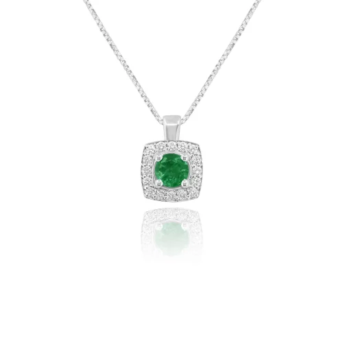 Pendente con Smeraldo e Diamanti