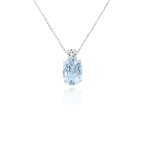 Pendente con Acquamarina e Diamanti