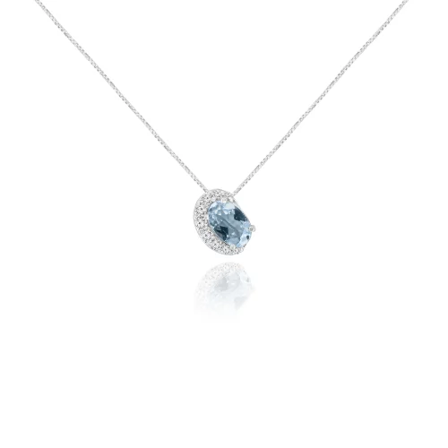 Pendente con Acquamarina e Diamanti