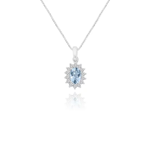 Pendente con Acquamarina e Diamanti