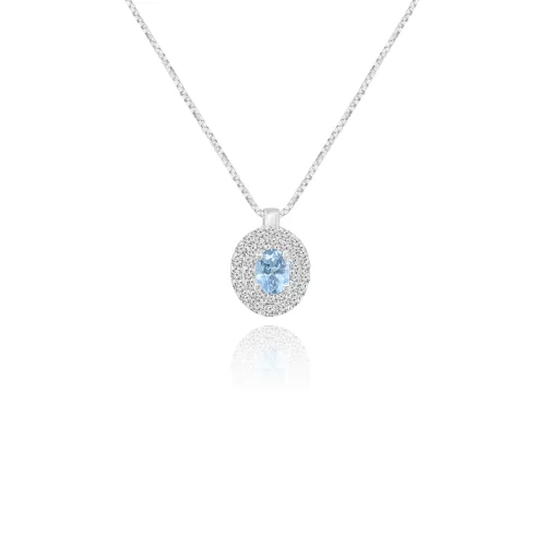 Pendente Acquamarina e Diamanti