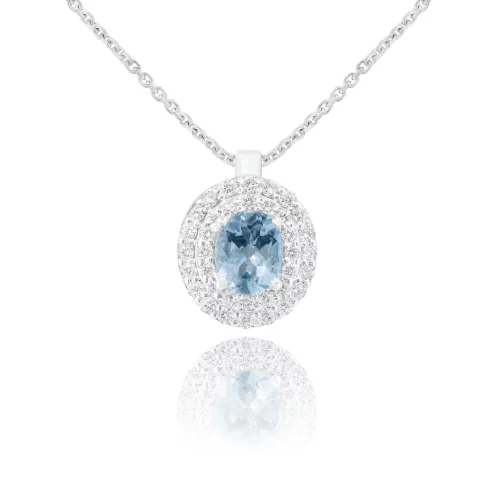 Pendente Acquamarina e Diamanti