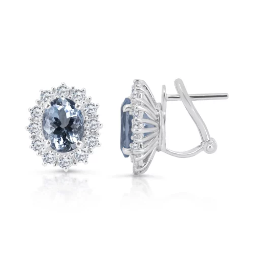 Orecchini con Acquamarina e Diamanti