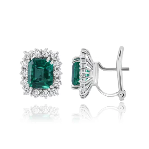 Orecchini con Smeraldi Ottagonali e Diamanti