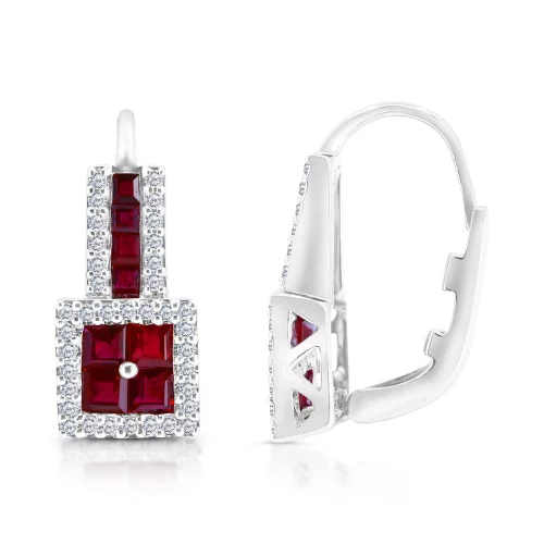 Orecchini con Rubini e Diamanti