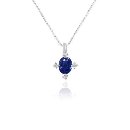 Pendente con Zaffiro e Diamanti
