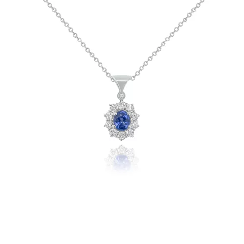 Pendente con Zaffiro e Diamanti