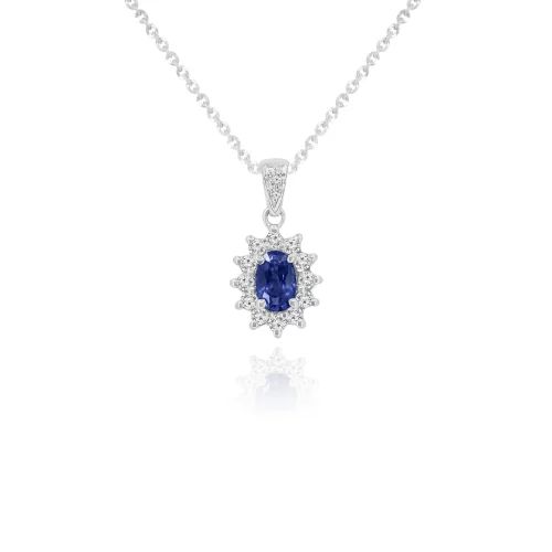 Pendente con Zaffiro e Diamanti