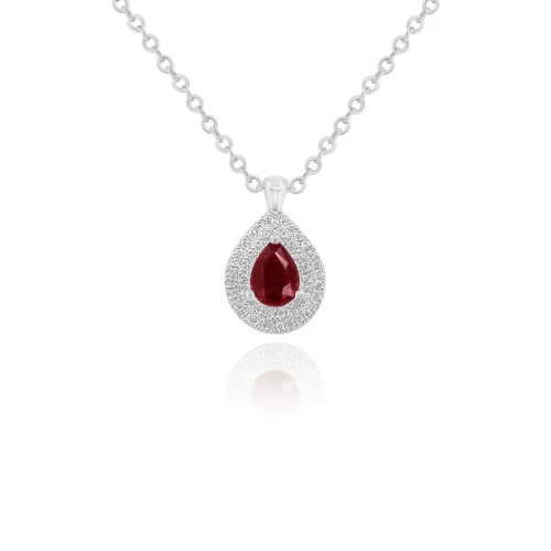 Pendente Goccia con Rubino e Diamanti