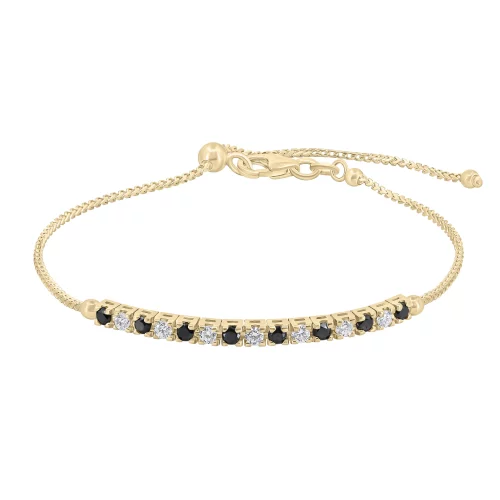 Bracciale Mezzo Tennis con Diamanti Bianchi e Neri