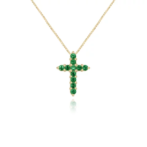 Pendente Croce con Smeraldi