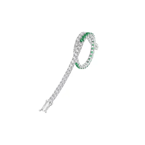 Bracciale Tennis con Smeraldi e Diamanti