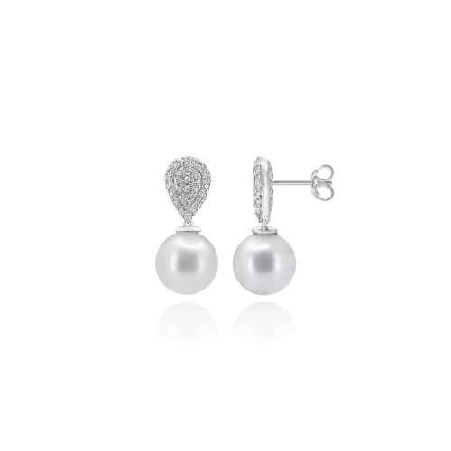 Orecchini Perle Australiane e Diamanti