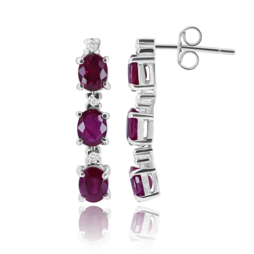 Orecchini con Rubini e Diamanti