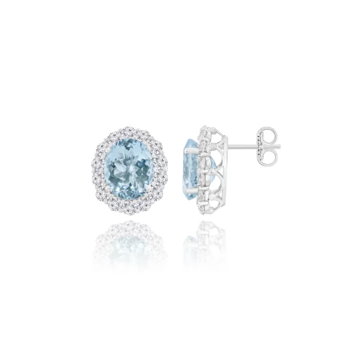Orecchini con Acquamarina e Diamanti