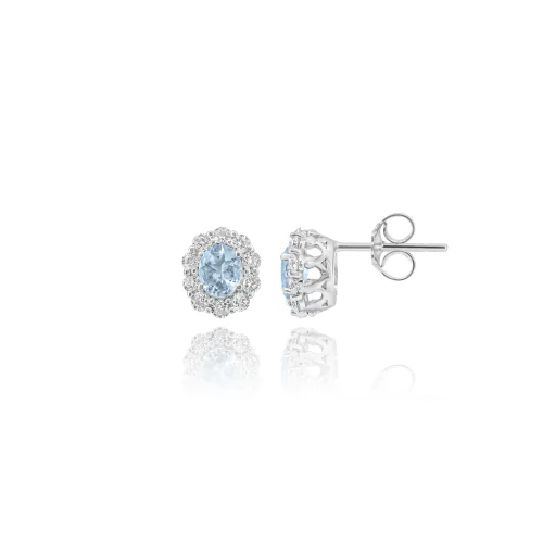 Orecchini con Acquamarina e Diamanti