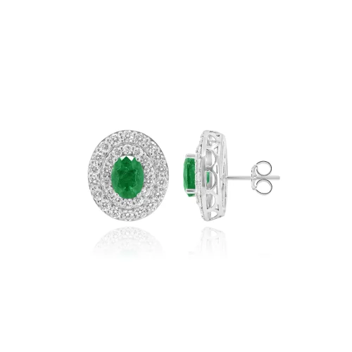 Orecchini con Smeraldi e Diamanti