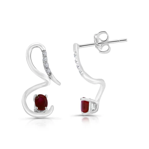 Orecchini con Rubini e Diamanti