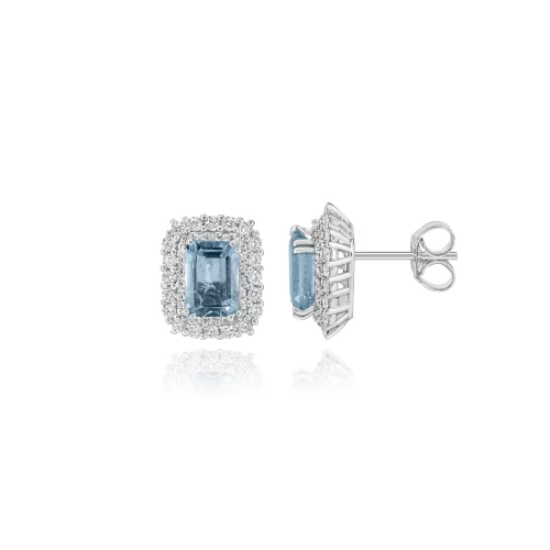 Orecchini con Acquamarina e Diamanti