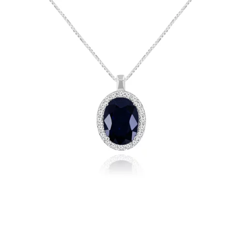 Pendente con Zaffiro e Diamanti
