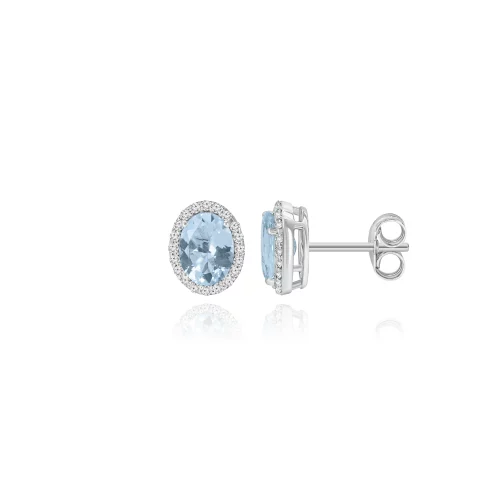 Orecchini con Acquamarina e Diamanti