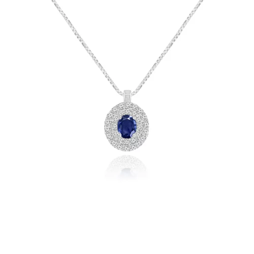Pendente con Zaffiro e Diamanti