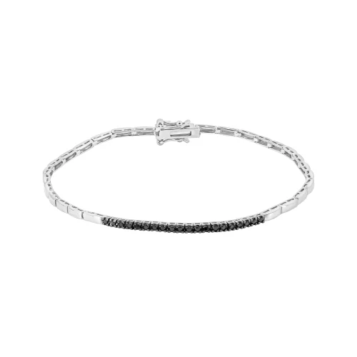 Bracciale Mezzo Tennis con Diamanti Neri