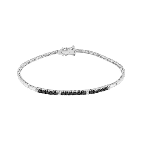 Bracciale Mezzo Tennis con Diamanti Bianchi e Neri